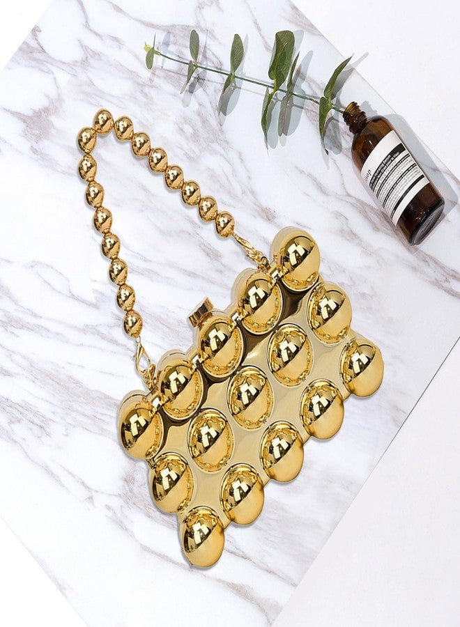 Simcat Women Gold Clutch Purses Beaded Evening Handbag for Wedding Cocktail Party Banquet Daily (Gold) - Image 3